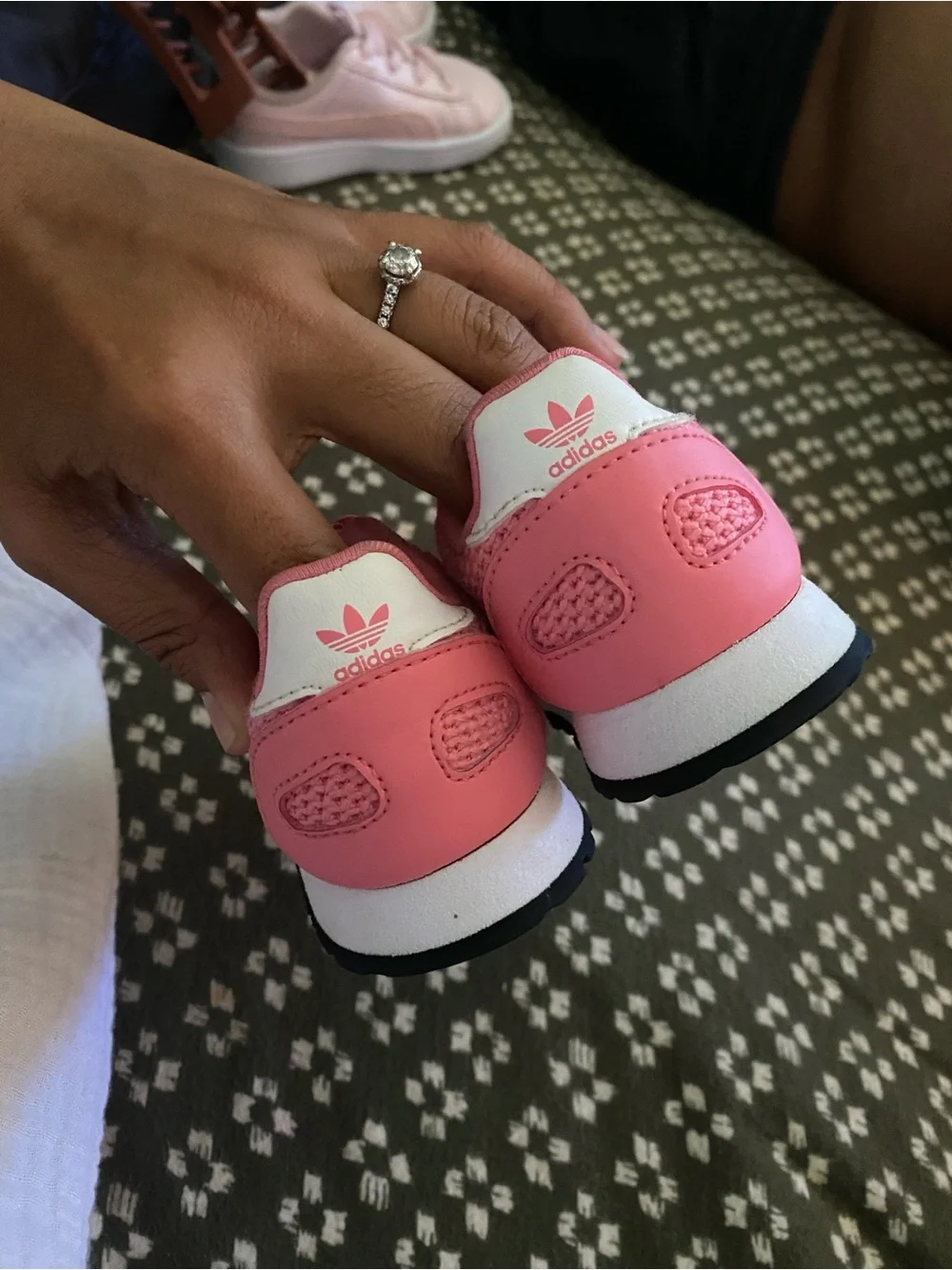 adidas Pink and White Baby Walker Sneakers